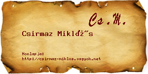 Csirmaz Miklós névjegykártya