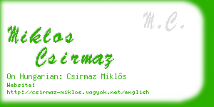 miklos csirmaz business card
